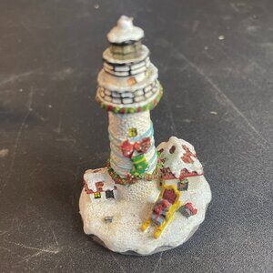 AS IS-Danbury Mint Boston MA Light Lighthouse Christmas Ornament Illuminate (I)